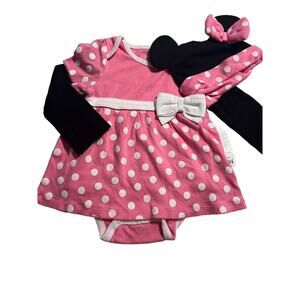 Disney Store Baby Minnie Mouse Dress Hat Set Girls Size 2 New with Tags Clean sm